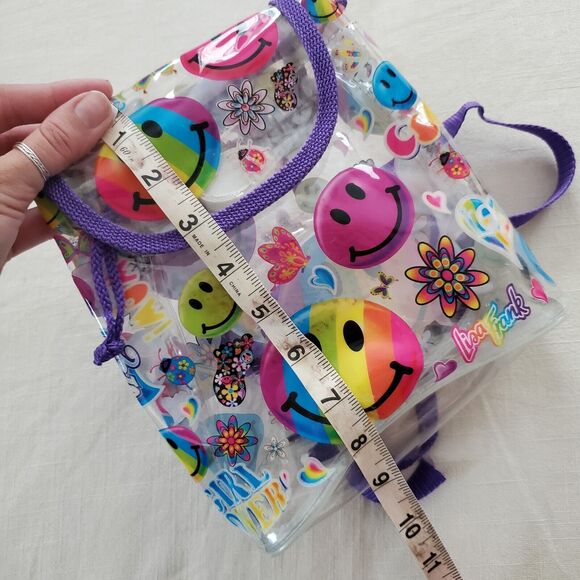 Vintage 90s Lisa Frank Smiley Clear Purple Backpack Mini - Picture 8 of 10
